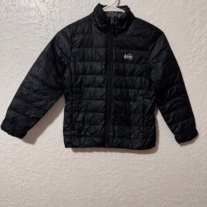 Kids Black REI Co-op 650 Down Jacket Blue sign product  Size Small (8)